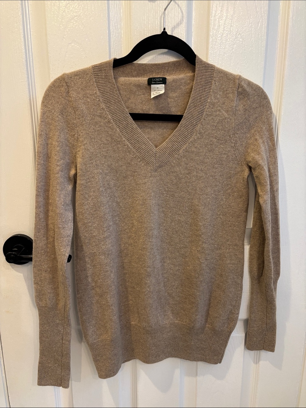 J. Crew Women's V-Neck Sweater in Taupe